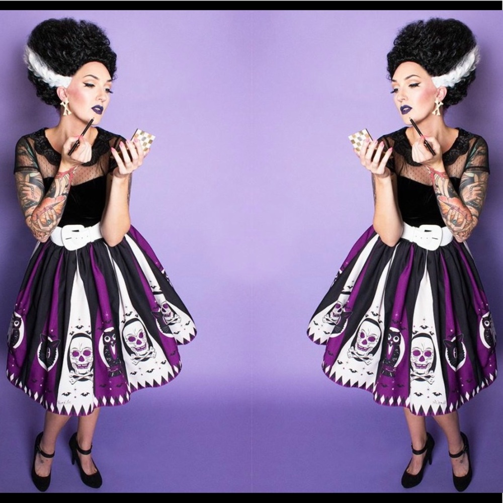 TOBS Halloween Treat Novelty Print Gathered Skirt